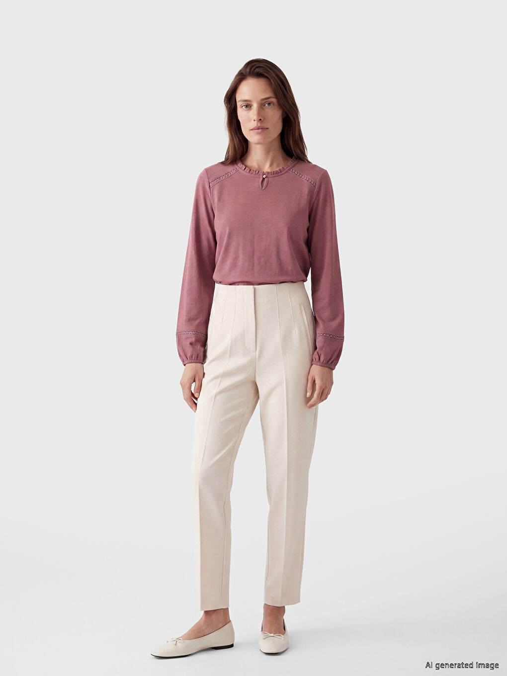 Crew Neck Embroidered Blouse-2