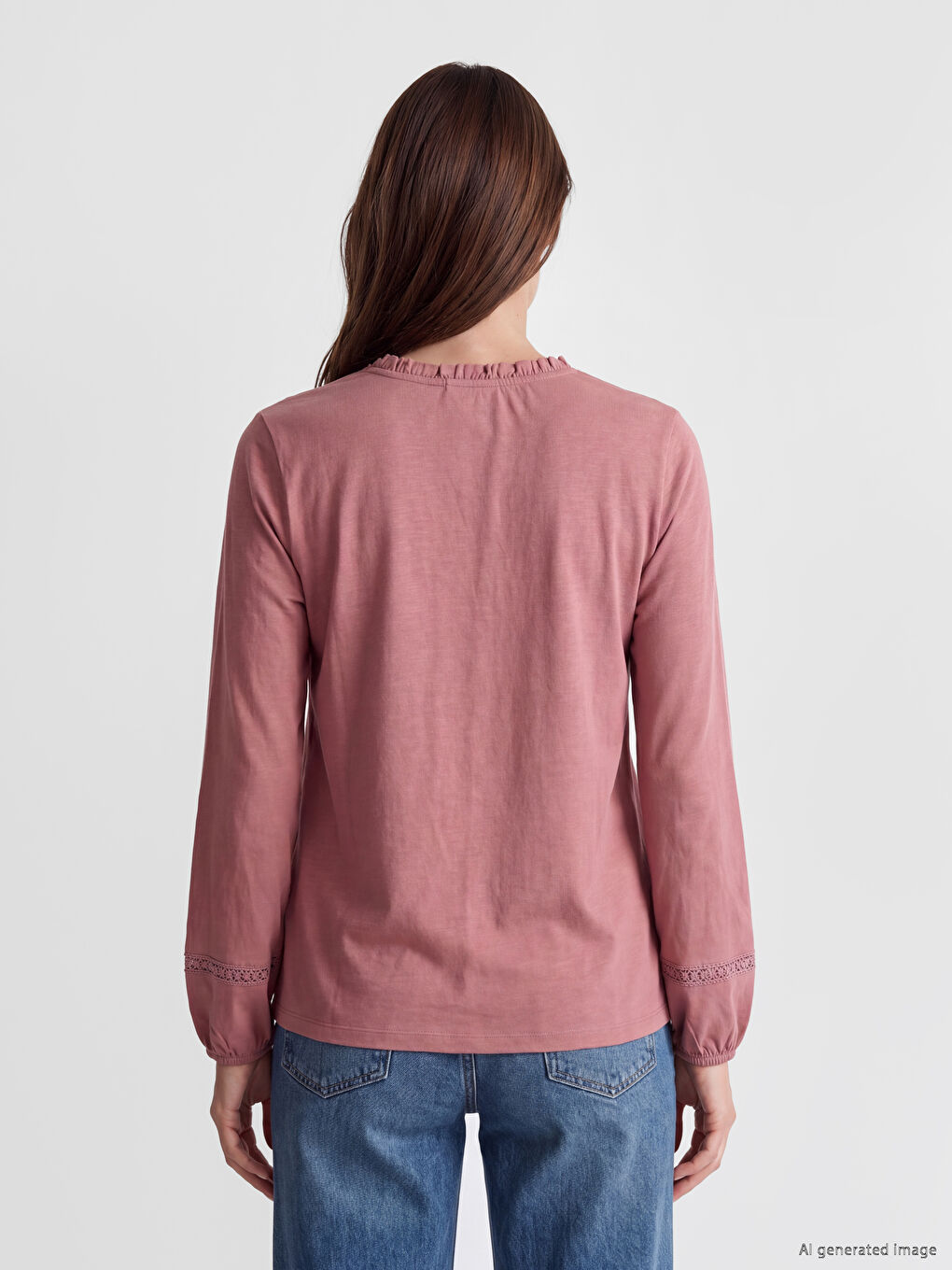 Vezeni bluza sa okruglim izrezom-3