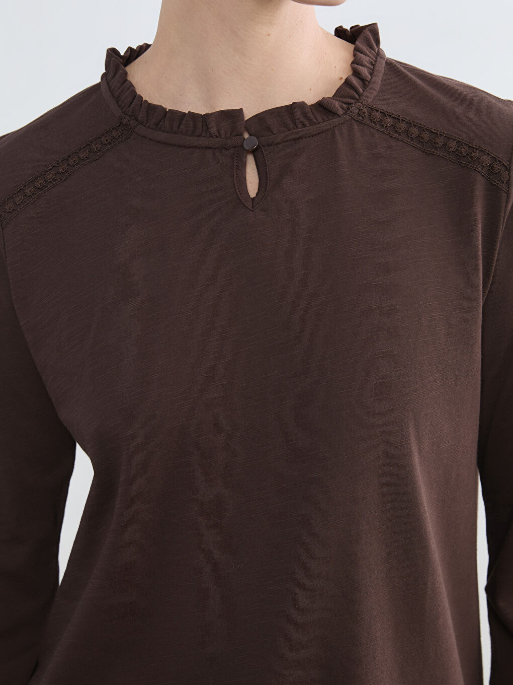 Embroidered Crew Neck Blouse-2