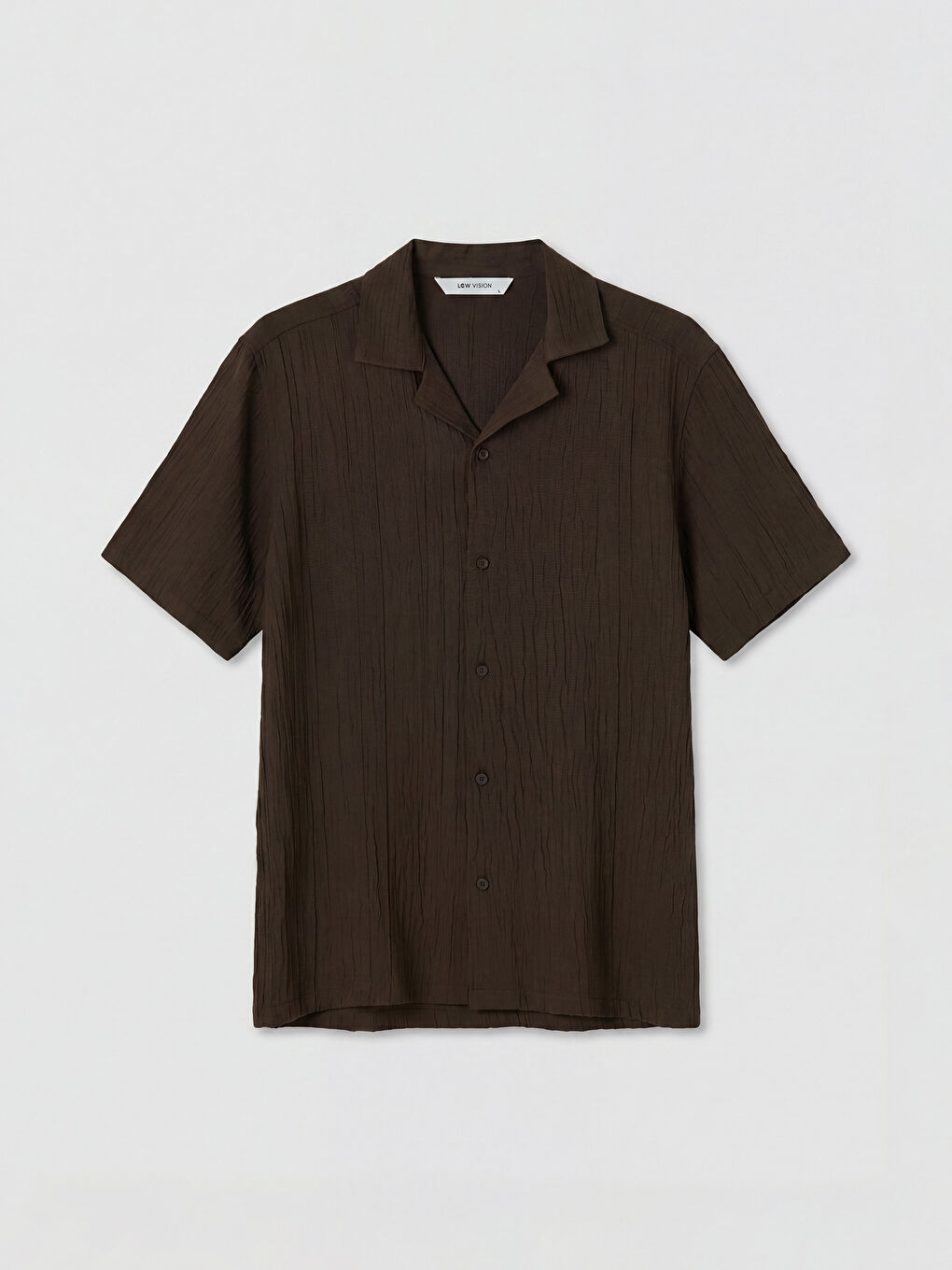 Kahverengi Regular Fit Krinkle Erkek Gömlek