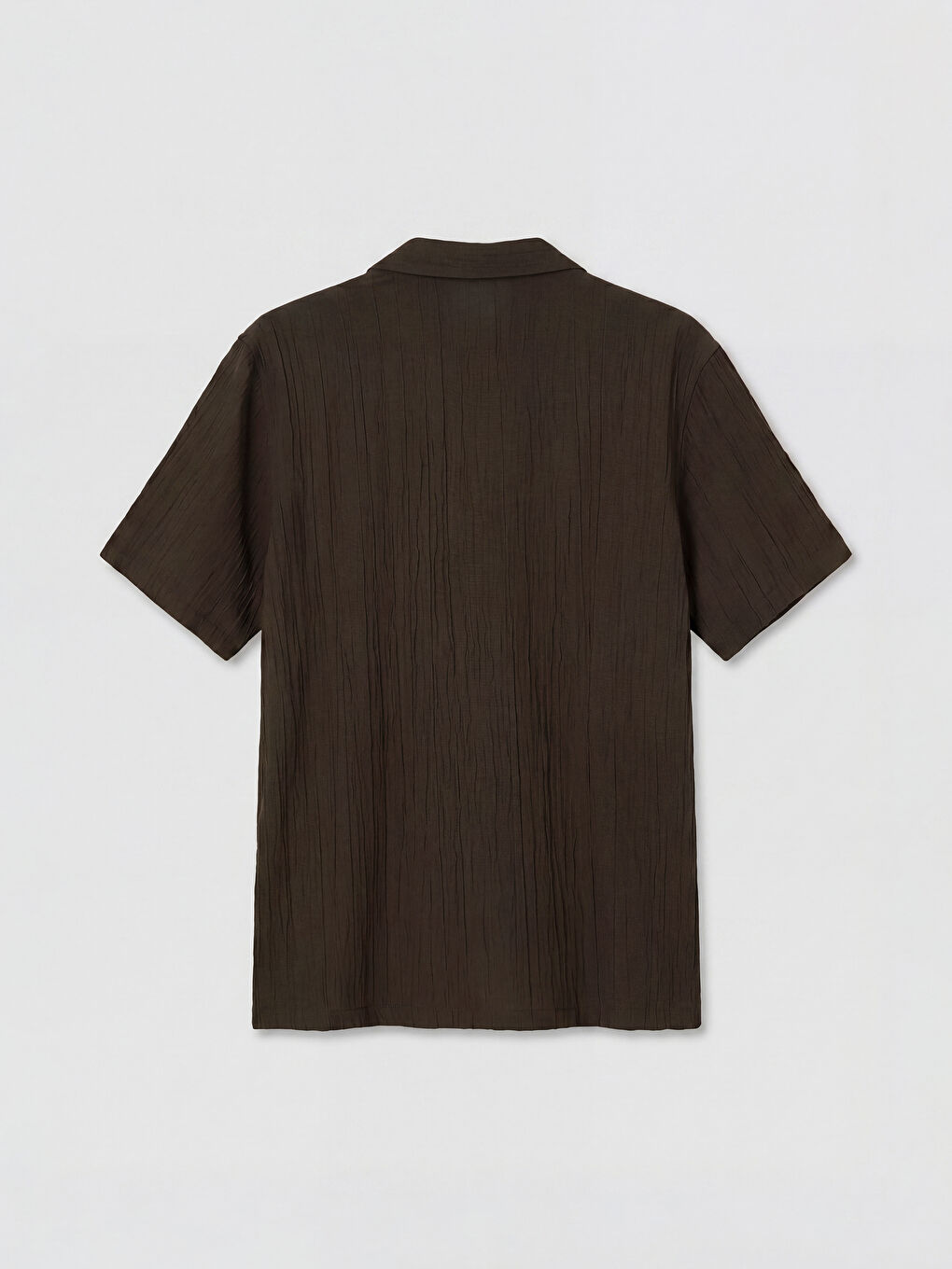 Kahverengi Regular Fit Krinkle Erkek Gömlek-1