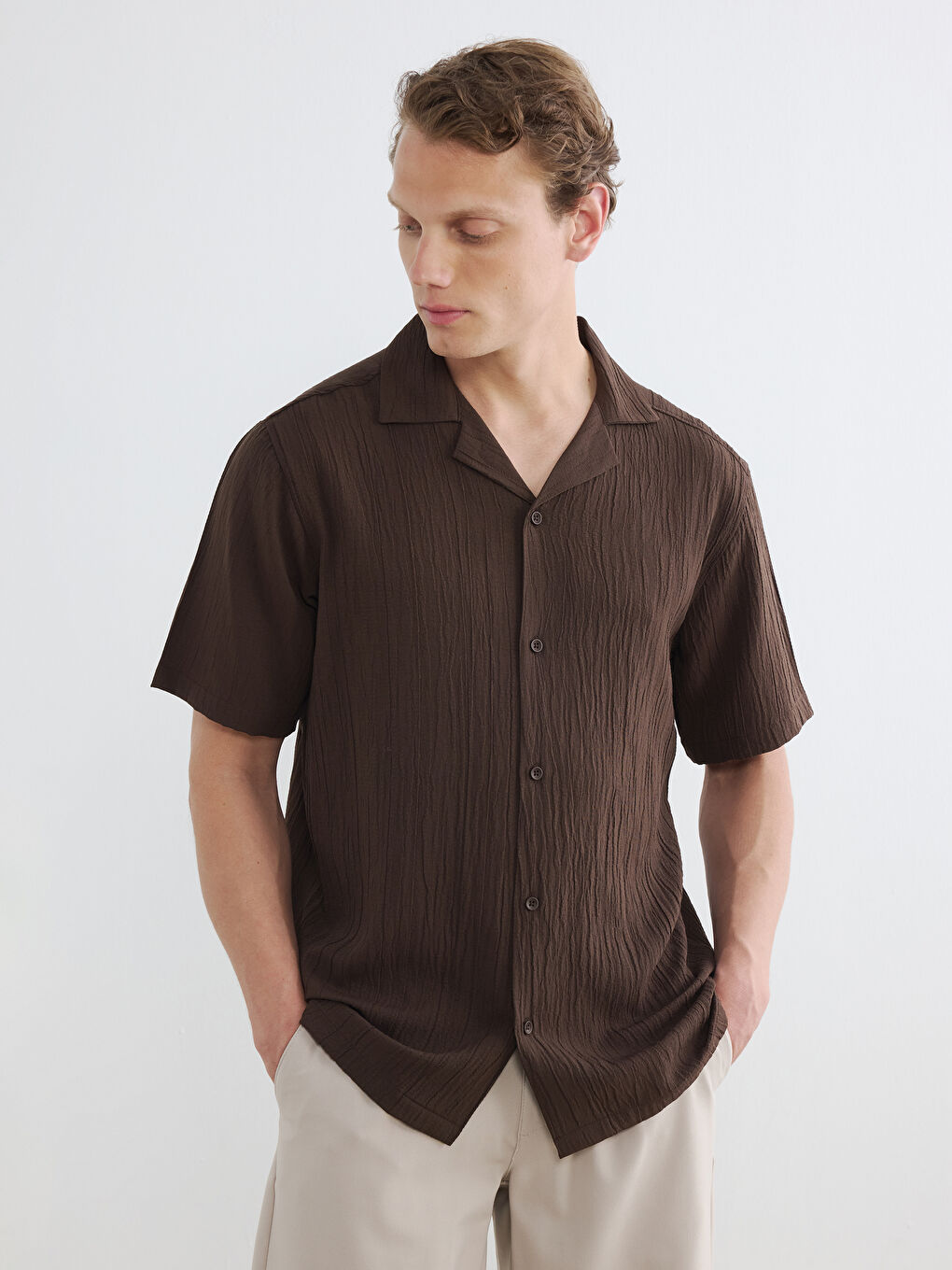 Regular Fit Crinkle Men's Shirt
