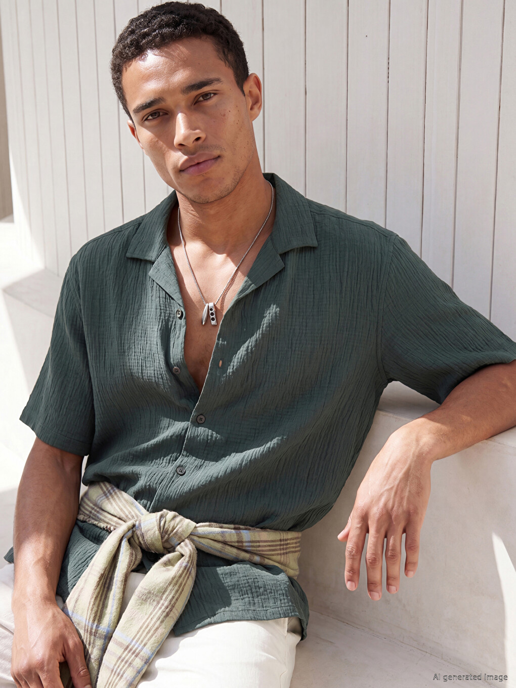 Man Green Shirt