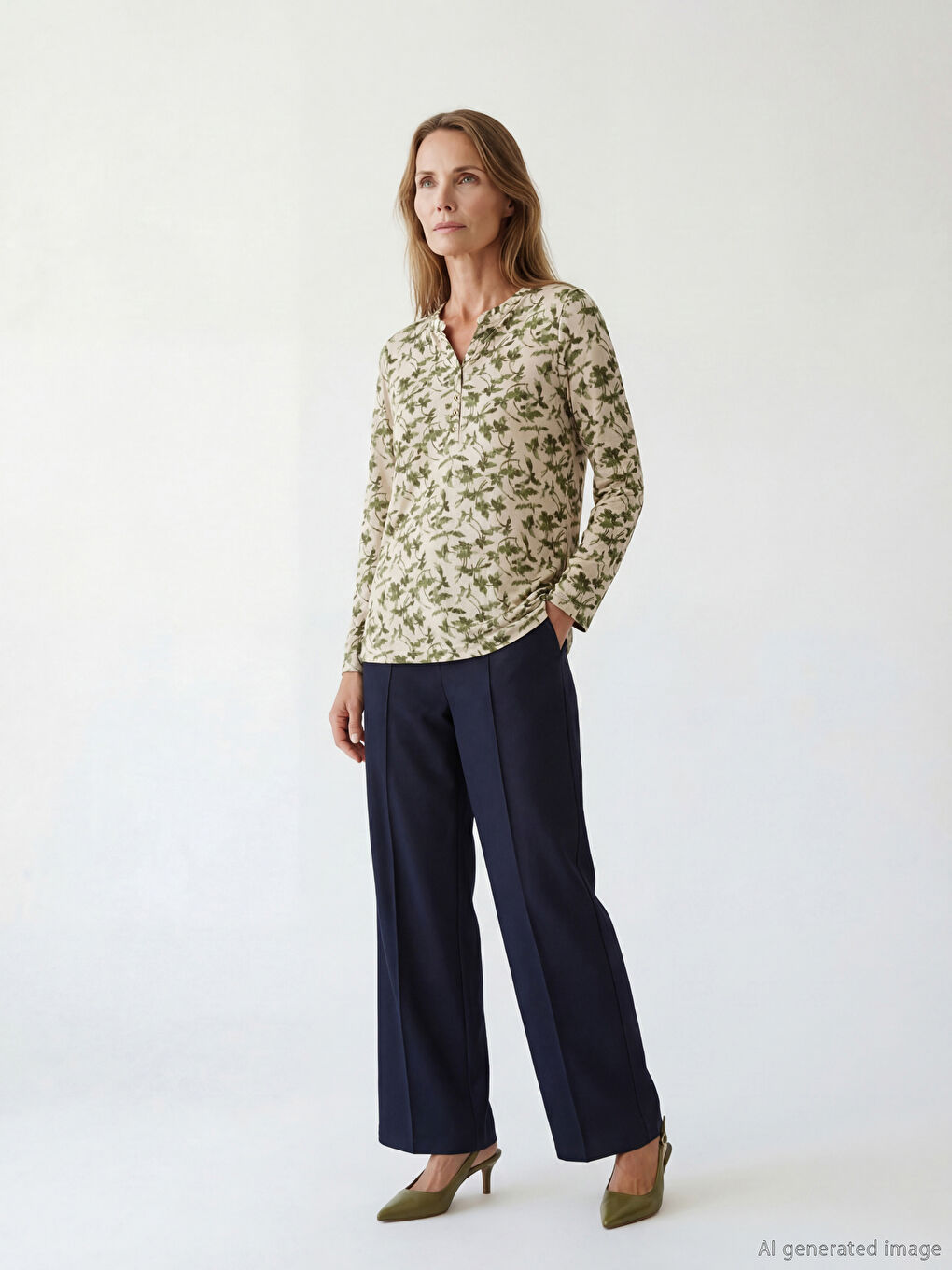 Floral blouse with an asymmetrical neckline.-1