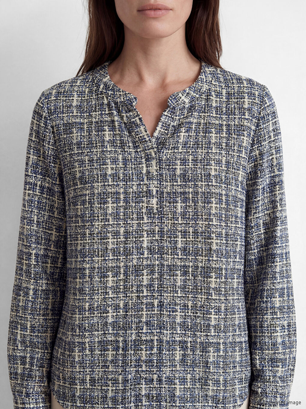 Notch Neck Patterned Blouse-2