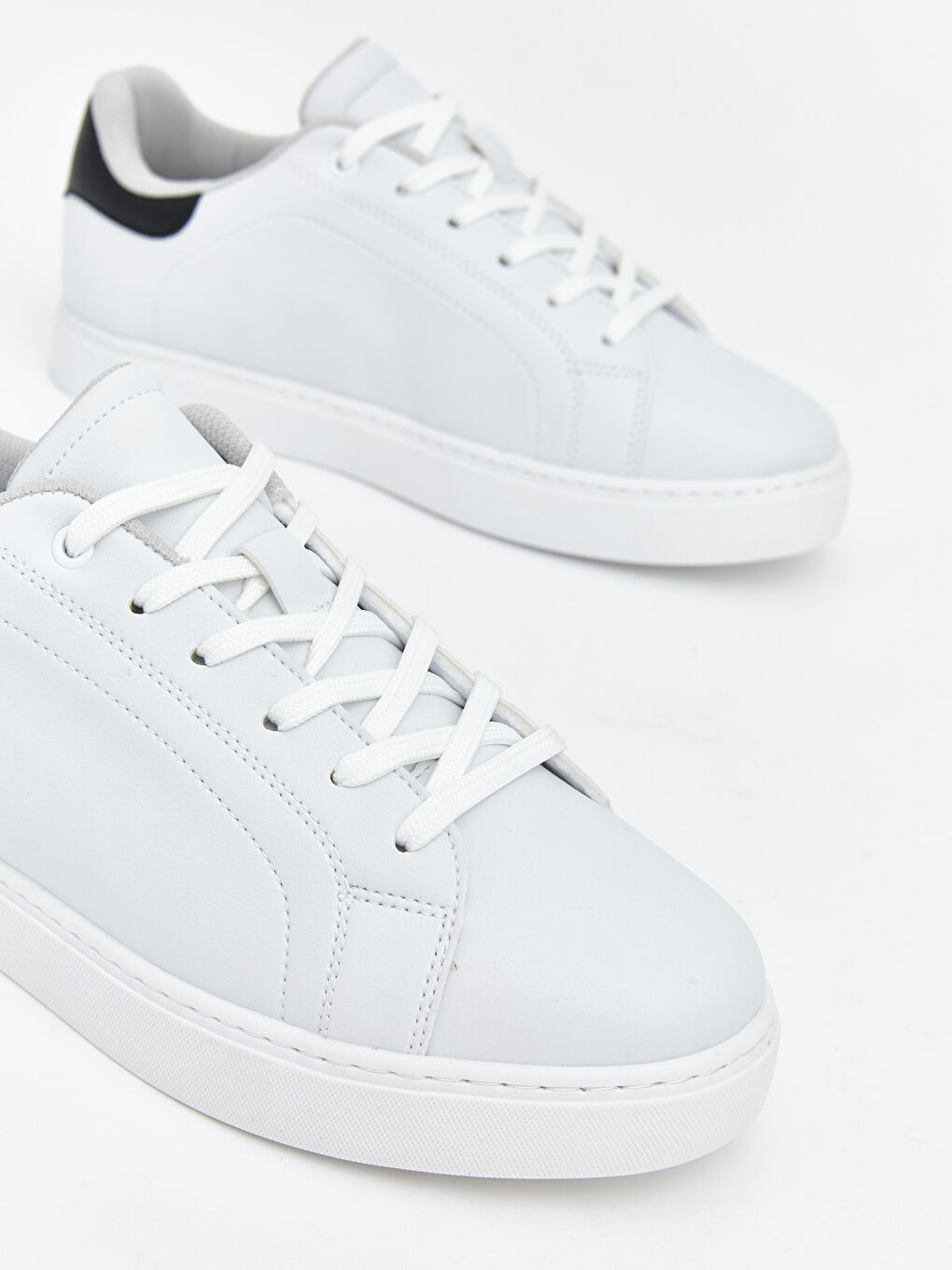 Beyaz Deri Görünümlü Erkek Spor Ayakkabı-2