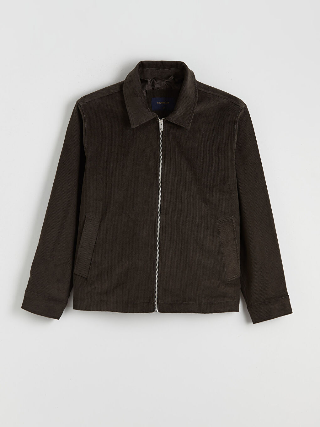 Haki Standart Kalıp Gömlek Yaka Kadife Erkek Mont-5