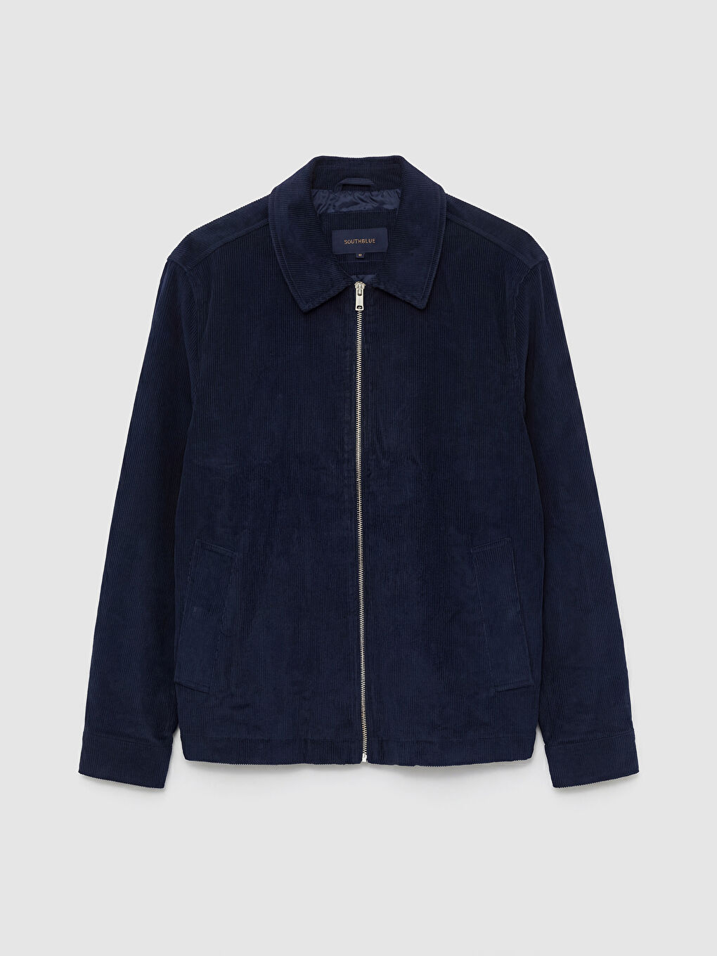 Lacivert Standart Kalıp Gömlek Yaka Kadife Erkek Mont