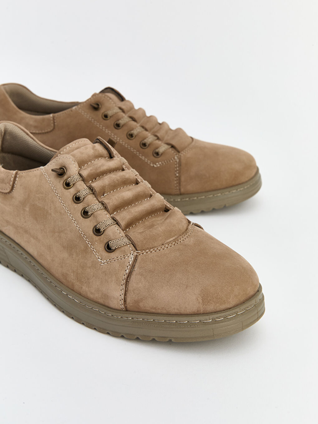 Bej Süet Görünümlü Erkek Klasik Ayakkabı-2