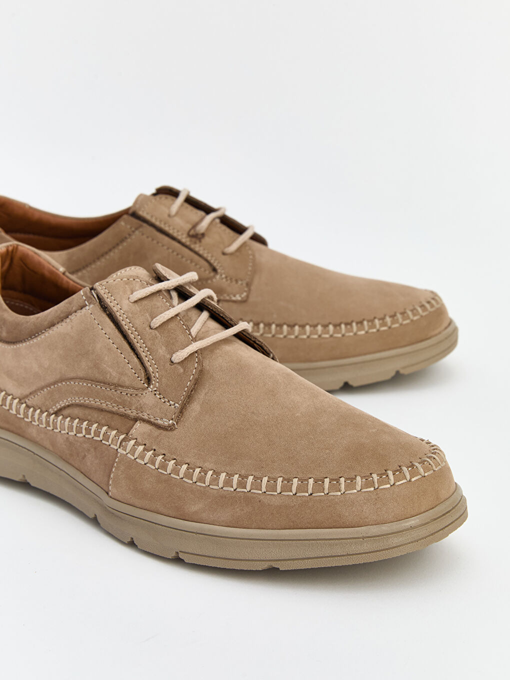 Bej Süet Görünümlü Erkek Klasik Ayakkabı-2