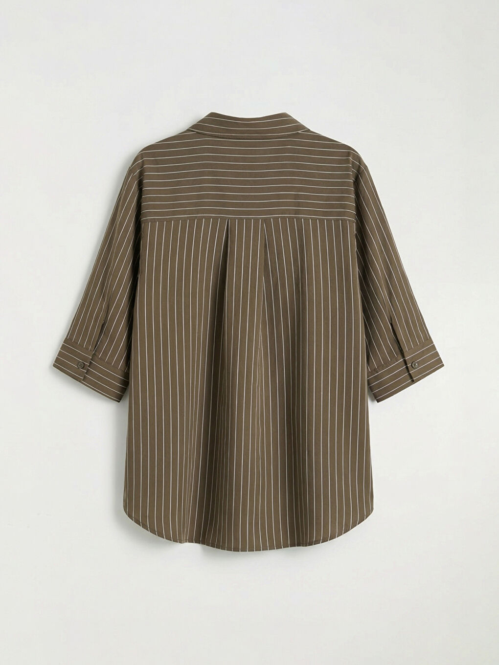 Haki Çizgili Kadın Gömlek-1