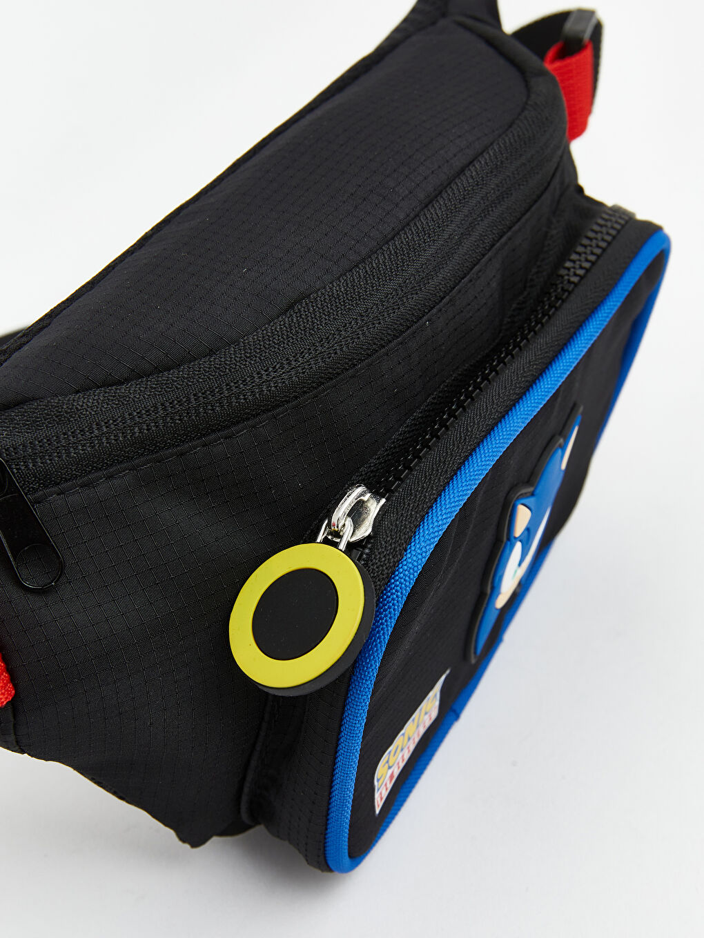 Siyah Sonic Baskılı Erkek Çocuk Bel Çantası-1