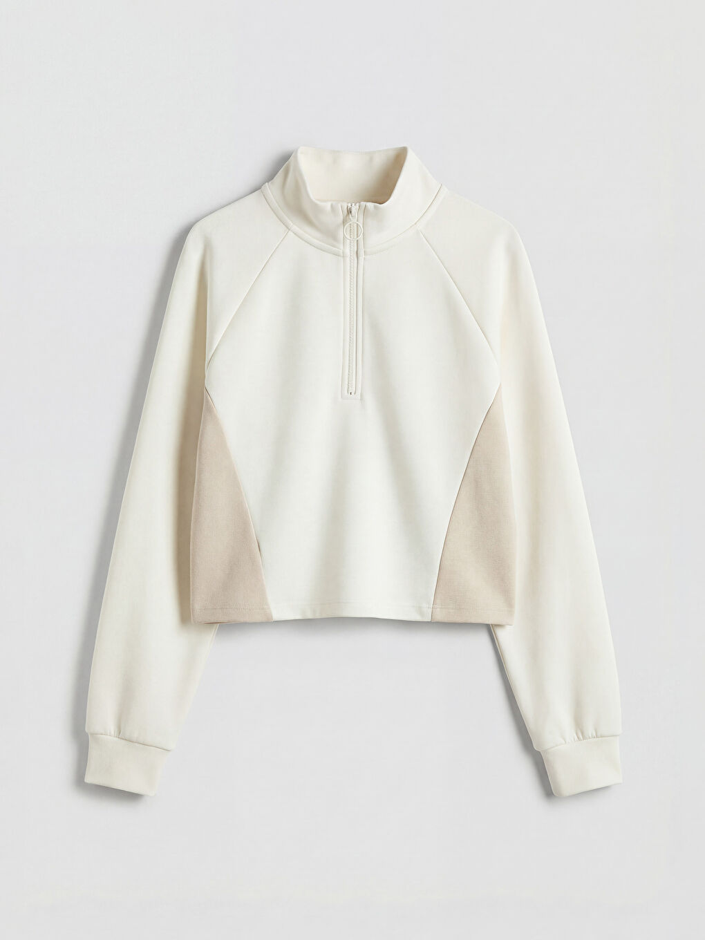 Gri Renk Bloklu Kız Çocuk Soft Touch Sweatshirt