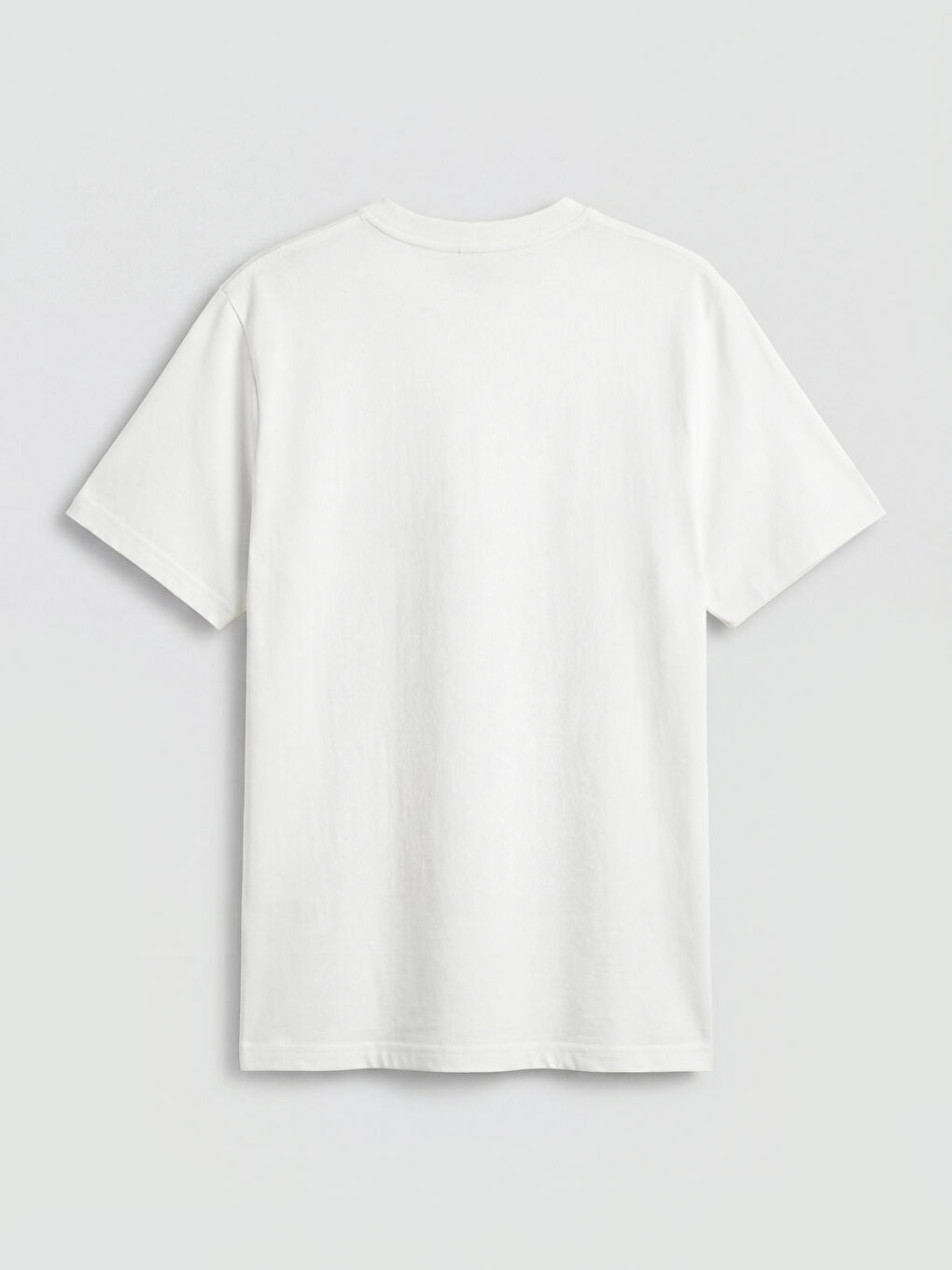 Ekru Bisiklet Yaka Baskılı Erkek Penye Tişört-5