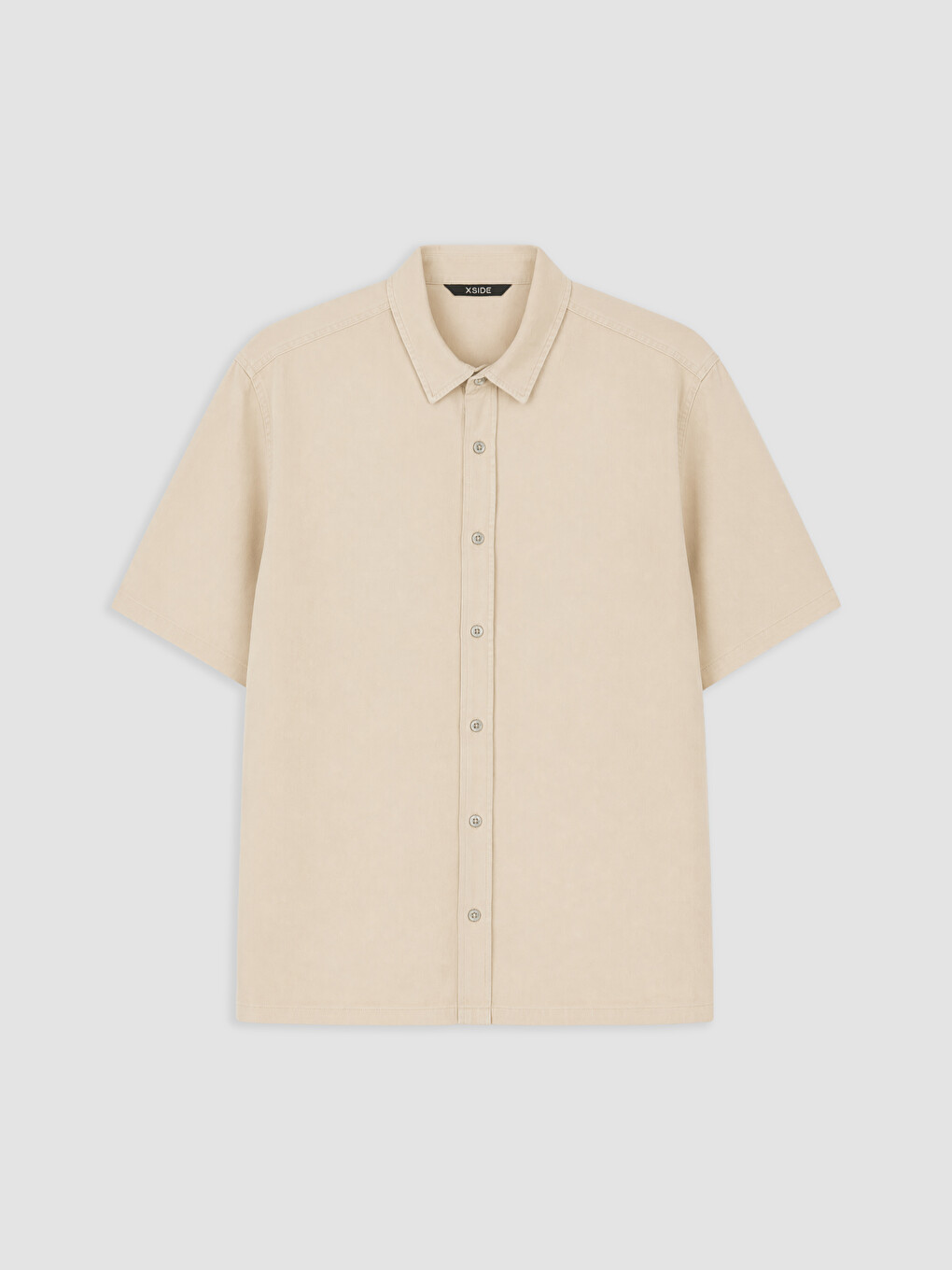 Bej Relax Fit Gabardin Erkek Gömlek-2