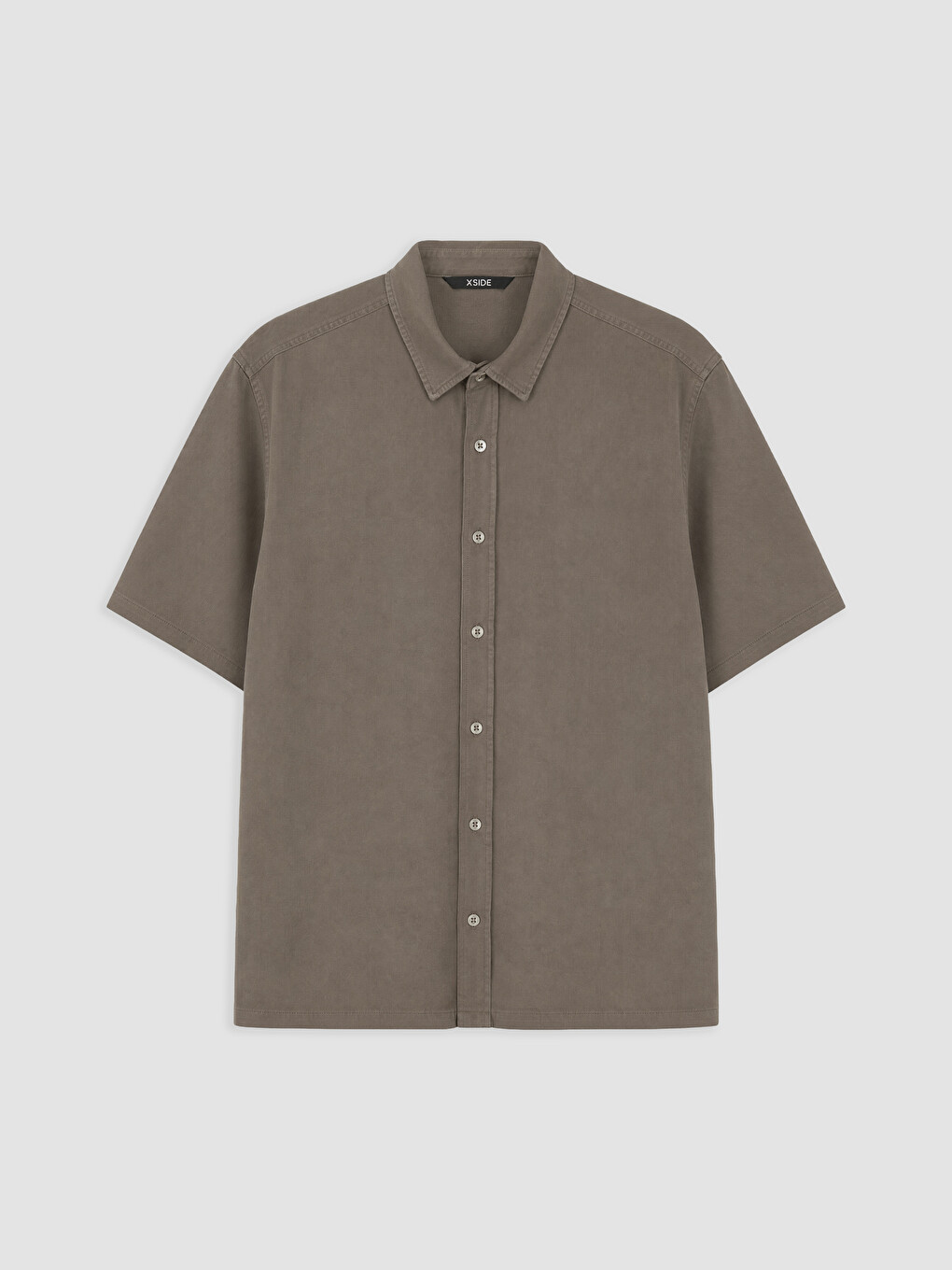 Kahverengi Relax Fit Gabardin Erkek Gömlek-4
