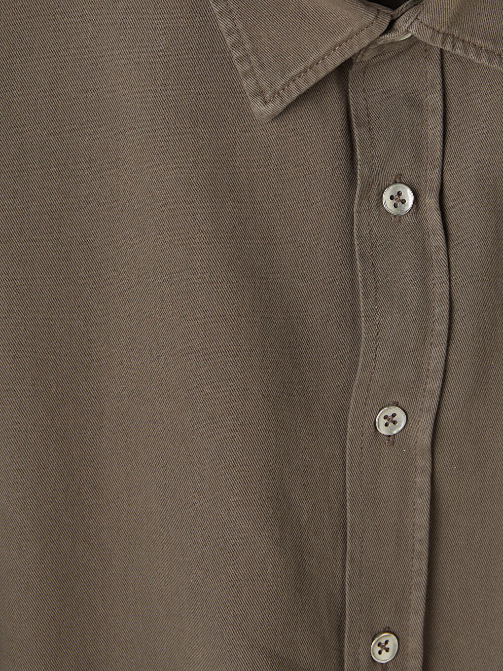 Kahverengi Relax Fit Gabardin Erkek Gömlek-6
