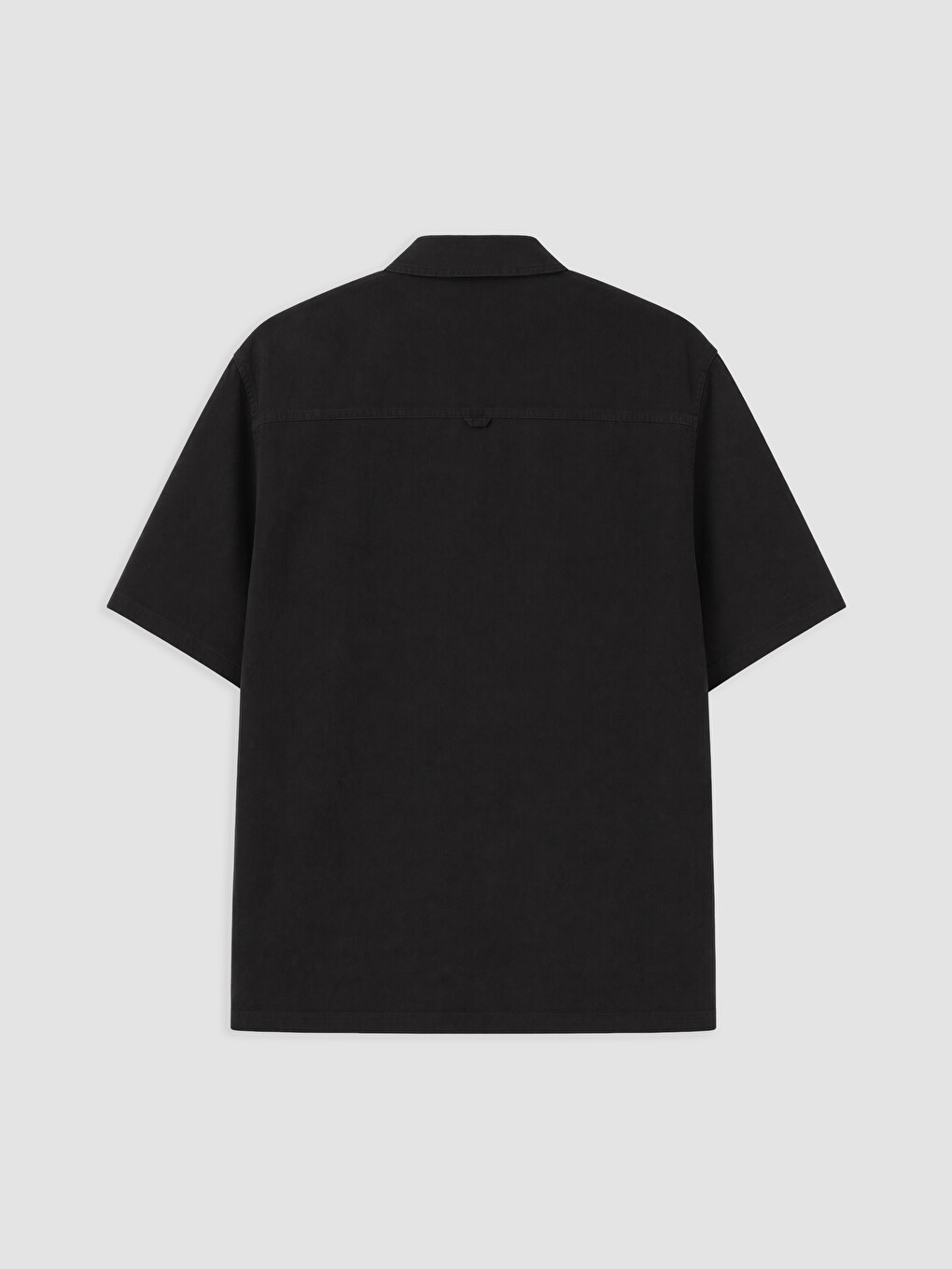 Siyah Relax Fit Gabardin Erkek Gömlek-3