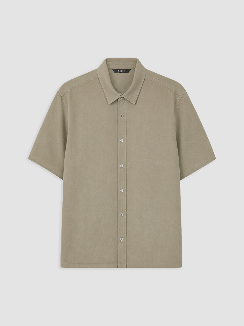 Haki Relax Fit Gabardin Erkek Gömlek-4