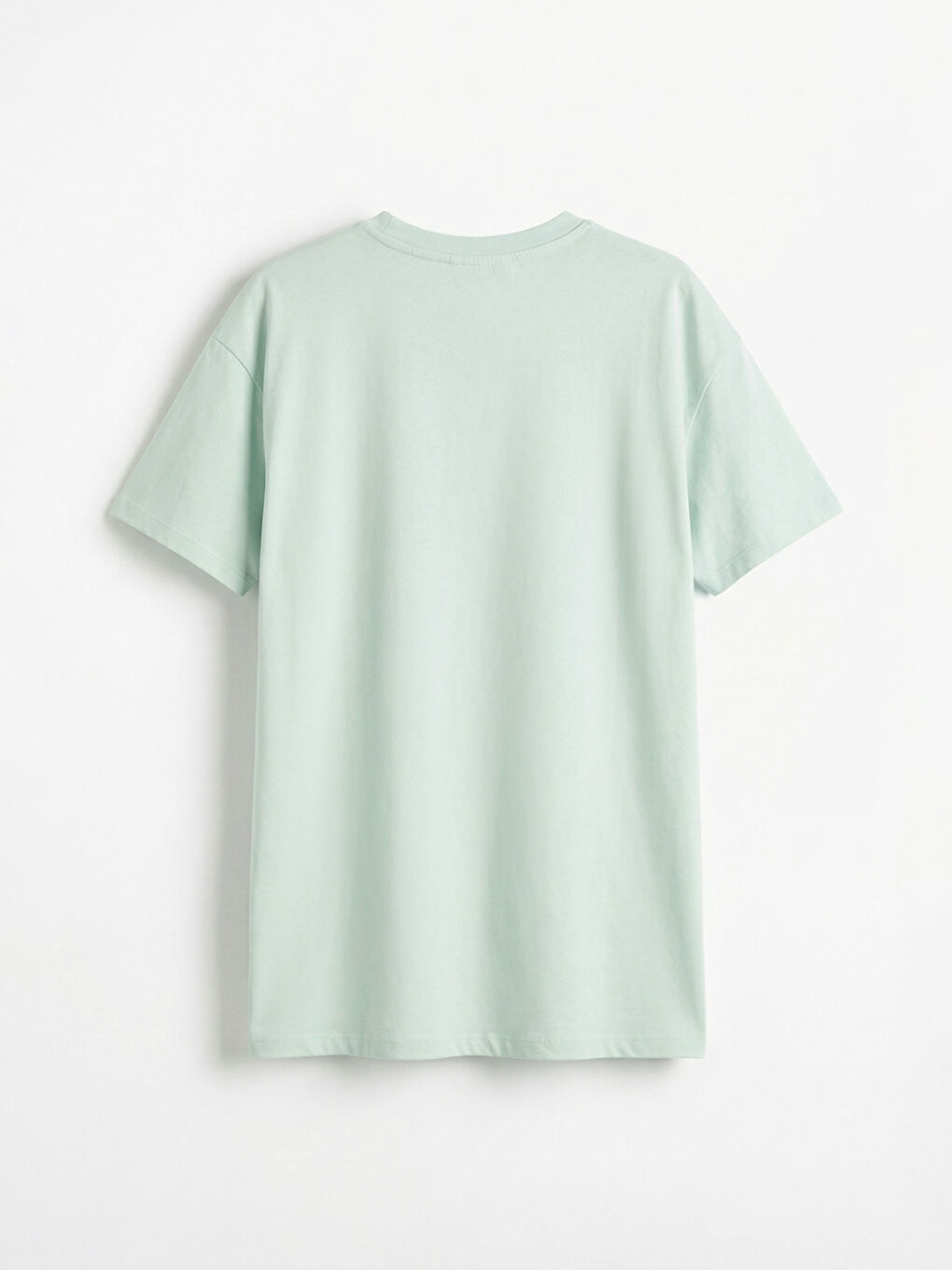 Turkuaz Bisiklet Yaka Baskılı Oversize Kadın Gecelik-5