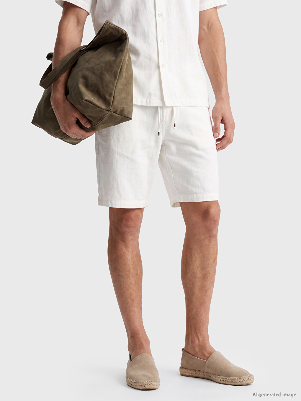 Man White Shorts-1