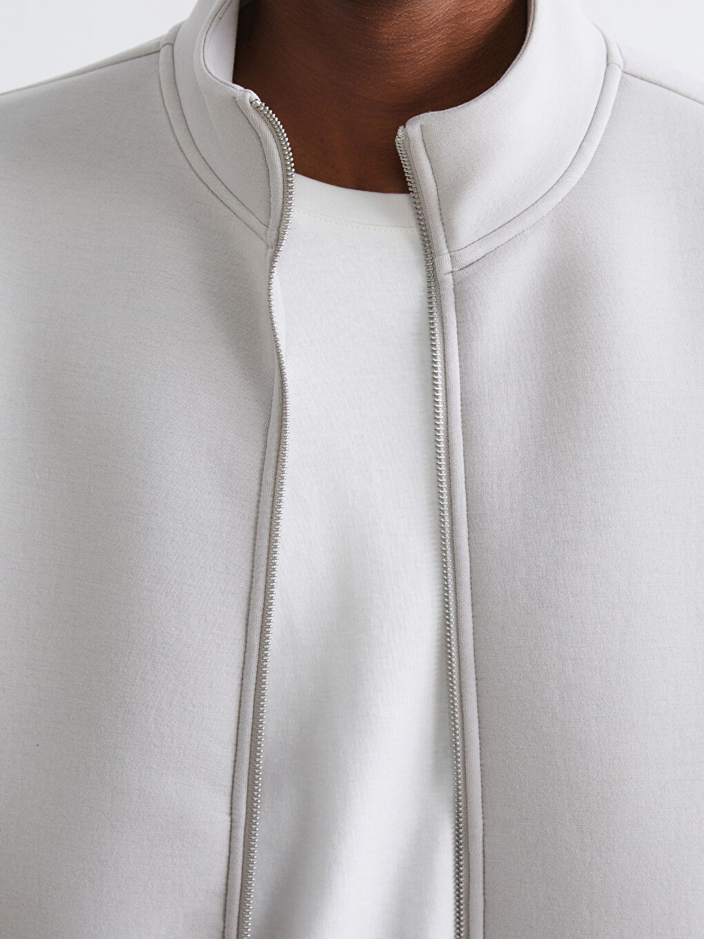 Sweat-shirt zippé pour homme à col montant et coupe décontractée-2