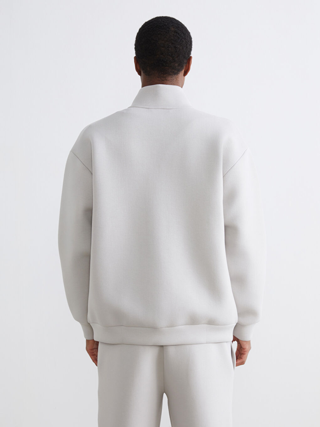 Sweat-shirt zippé pour homme à col montant et coupe décontractée-3