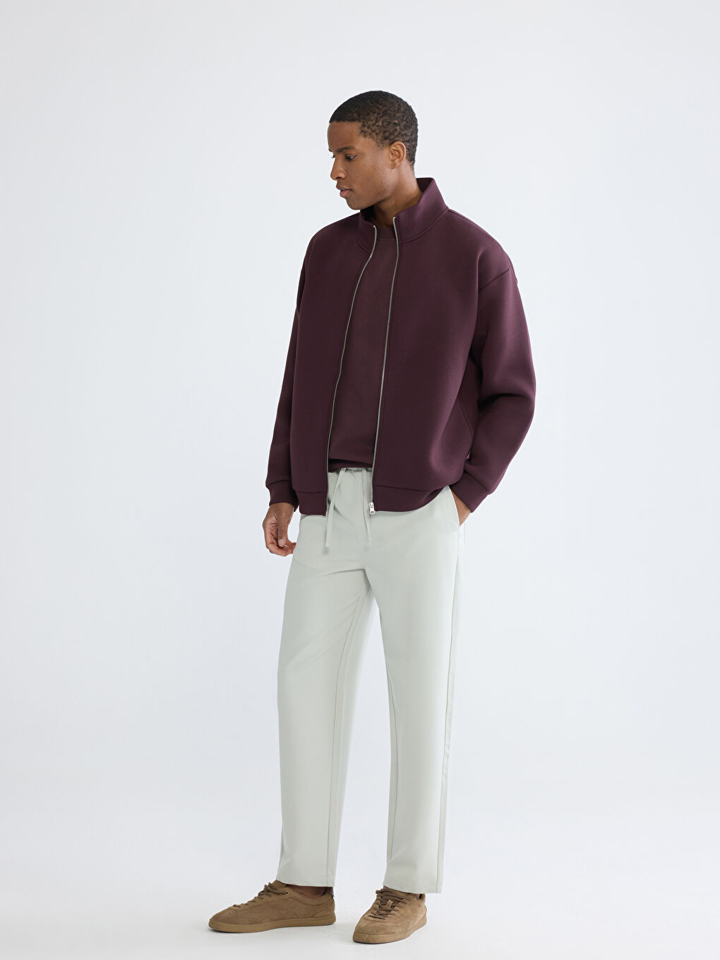 მამაკაცები ბორდოსფერი ელვიანი ზედა-1