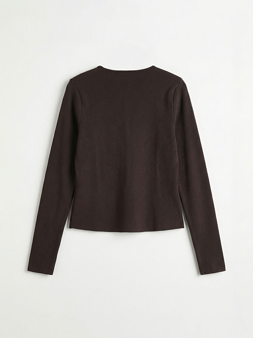 Kahverengi V Yaka Kadın Triko Hırka-1