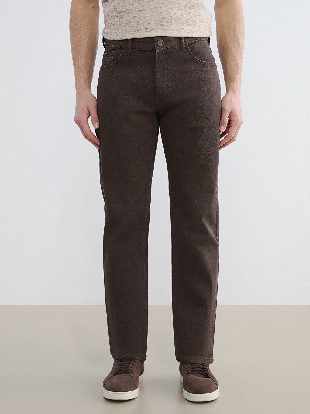 Kahverengi 779 Regular Fit Erkek Jean Pantolon-3