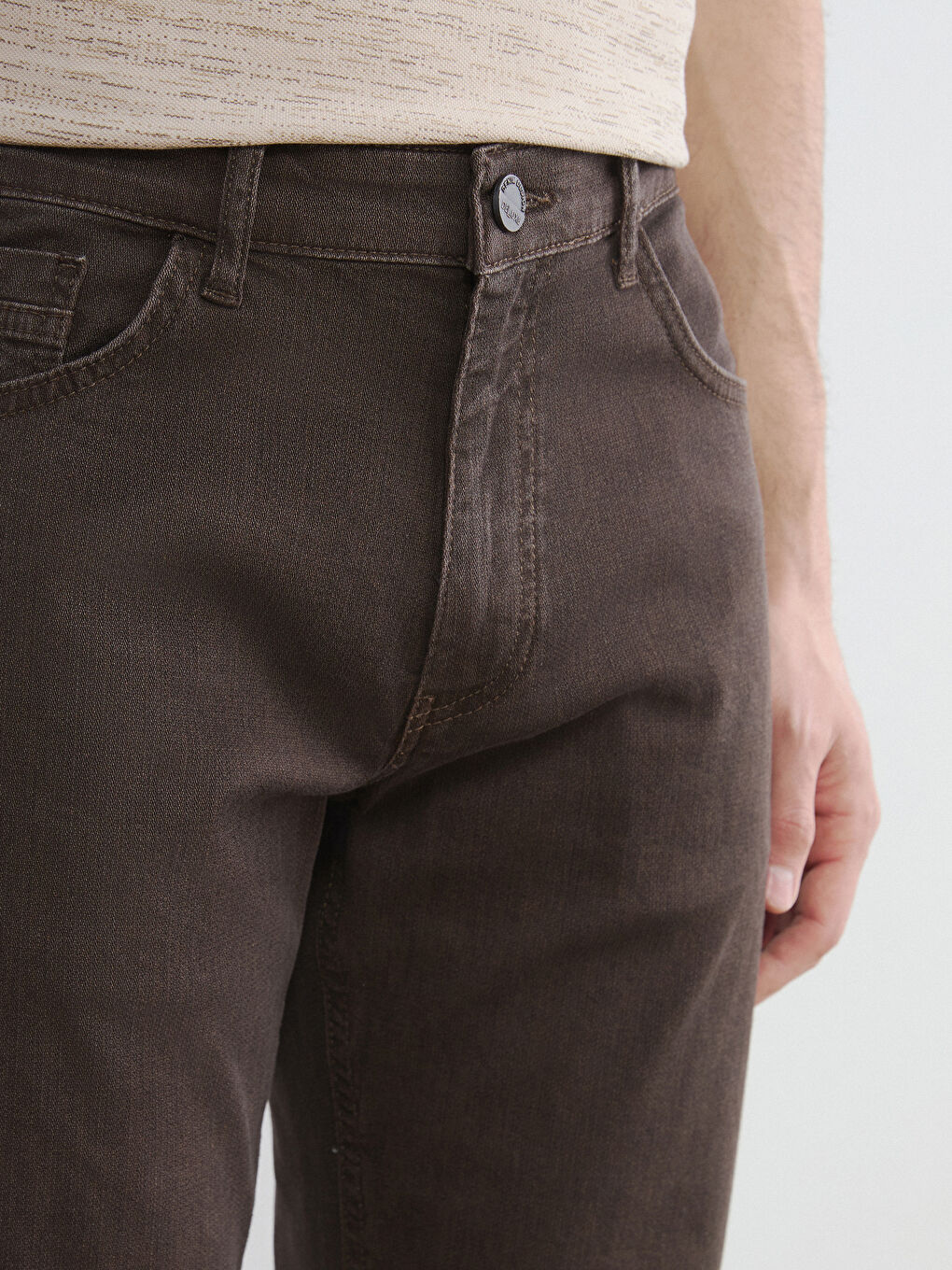 Kahverengi 779 Regular Fit Erkek Jean Pantolon-4