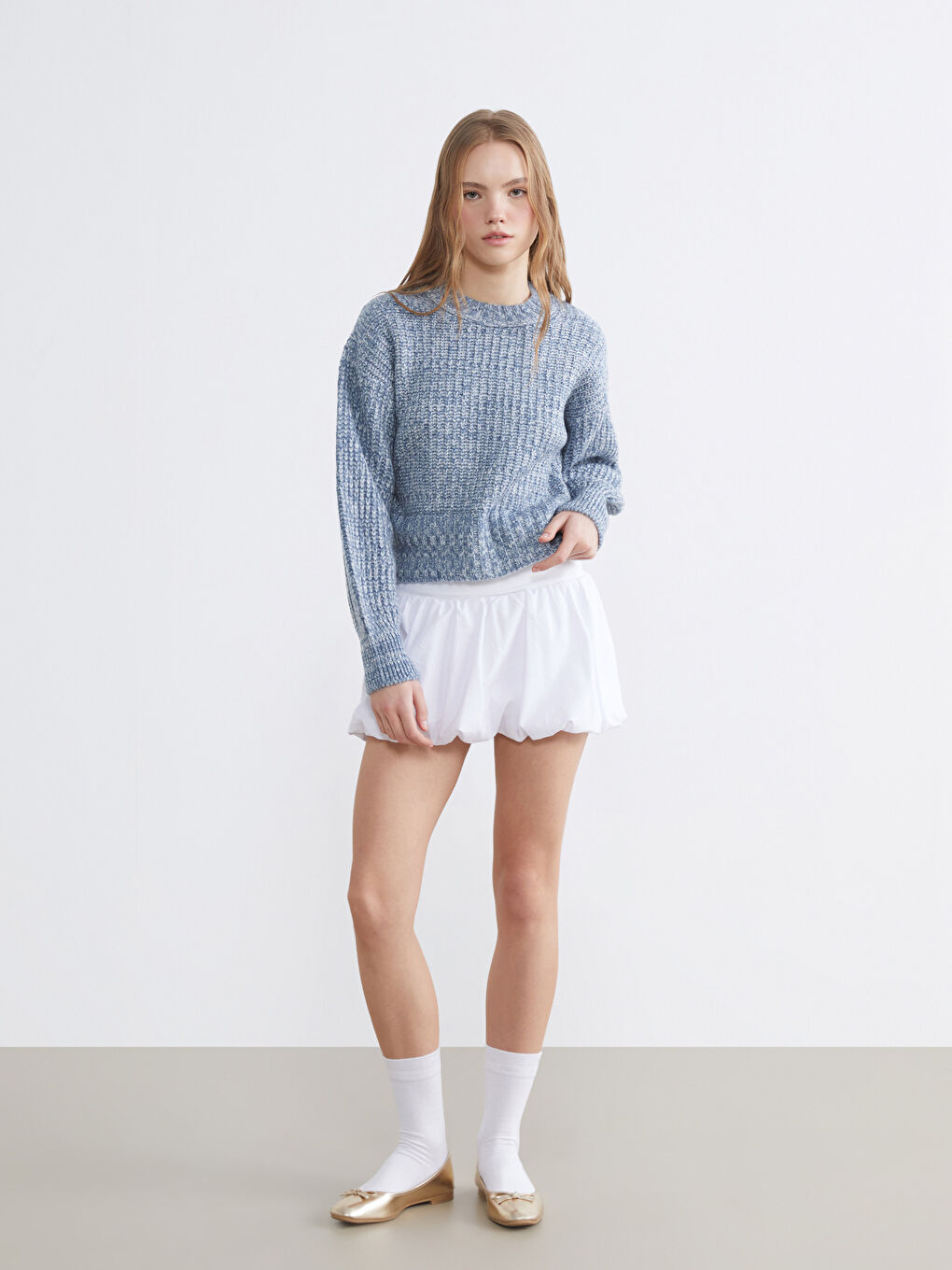 Mavi Bisiklet Yaka Kadın Triko Kazak-1