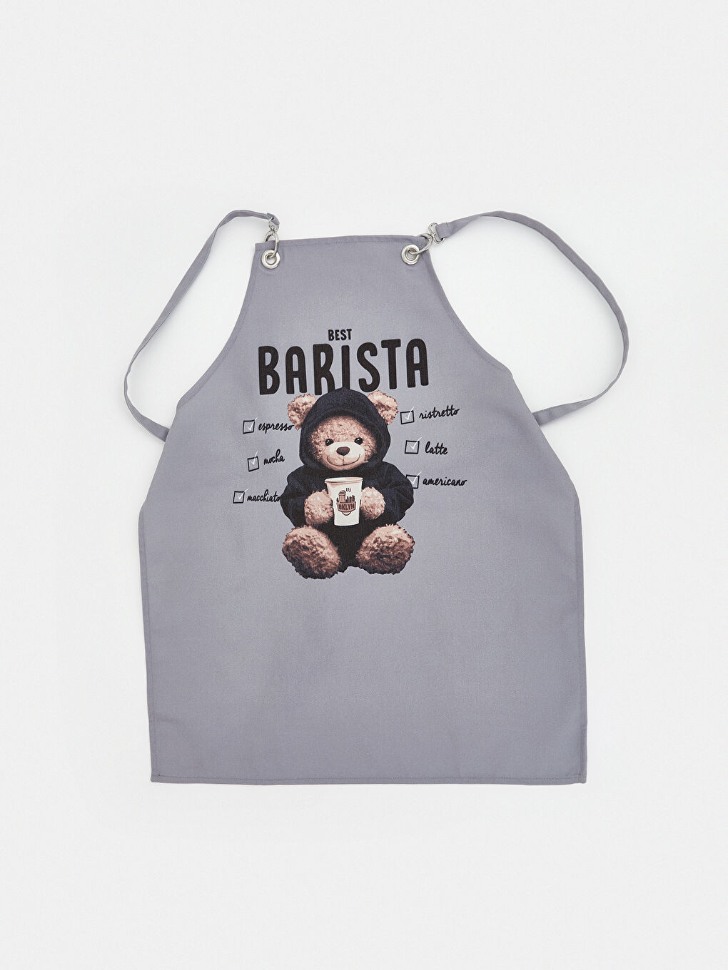 Karışık Barista Ayıcık Baskılı Kadın Mutfak Önlüğü-1
