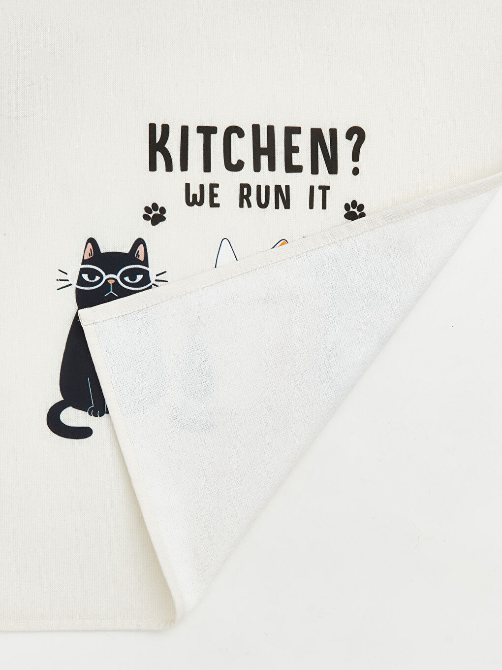 Набор из двух кухонных полотенец с принтом кошек, 40x50 см-4