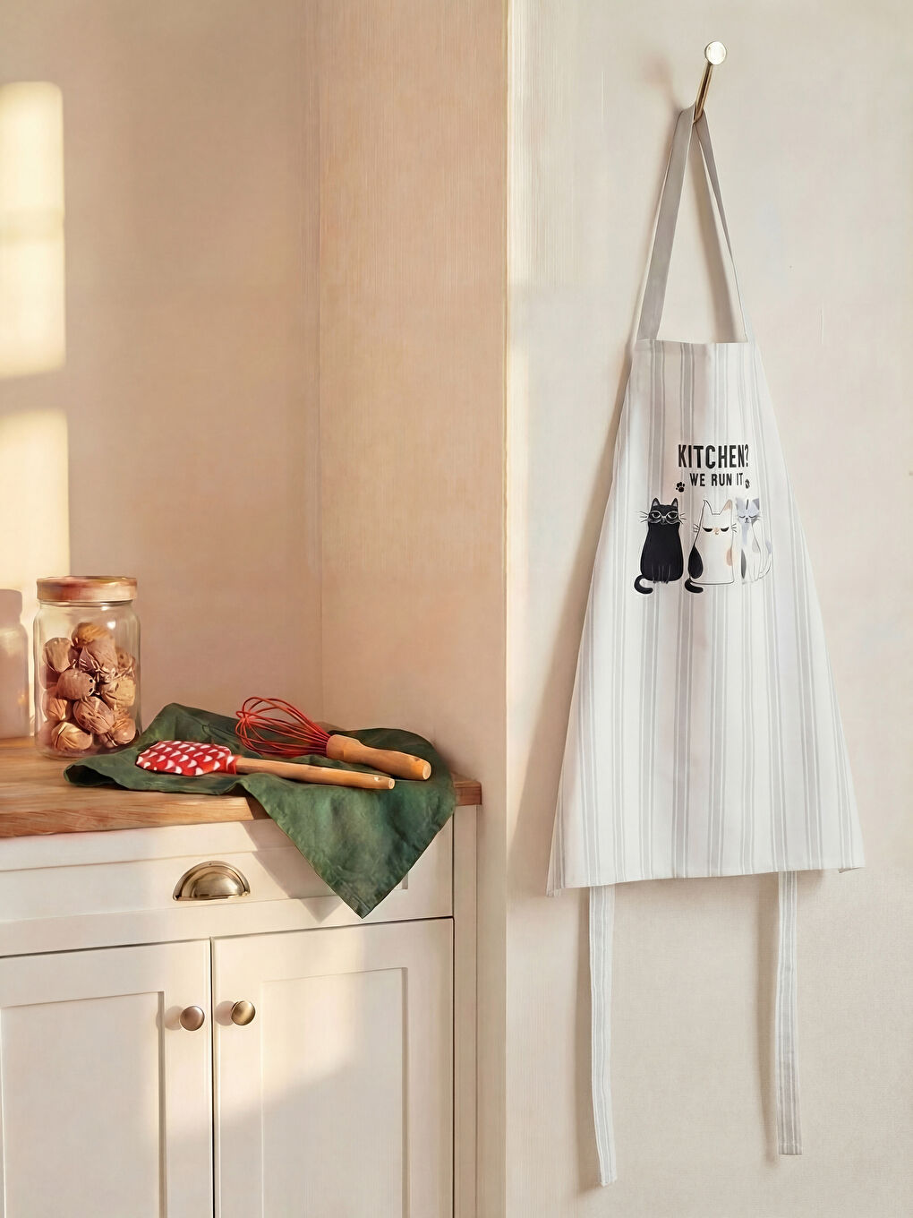 Karışık Kedi Baskılı Mutfak Önlüğü