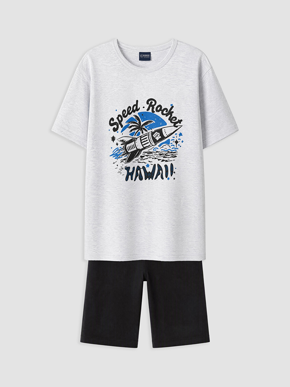 Crew Neck Printed Boys' Pyjamas Set