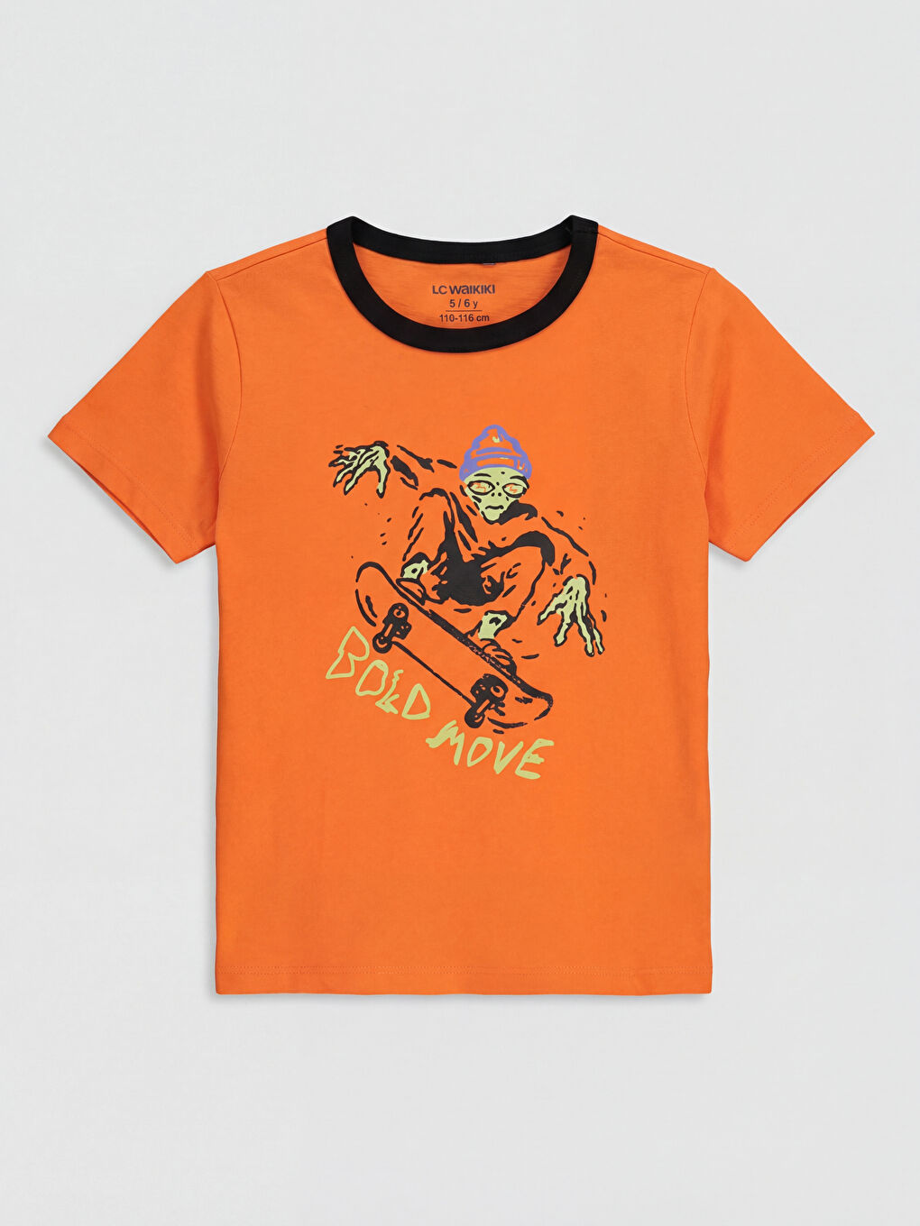 Turuncu Baskılı Erkek Çocuk Şortlu Pijama Takımı-1