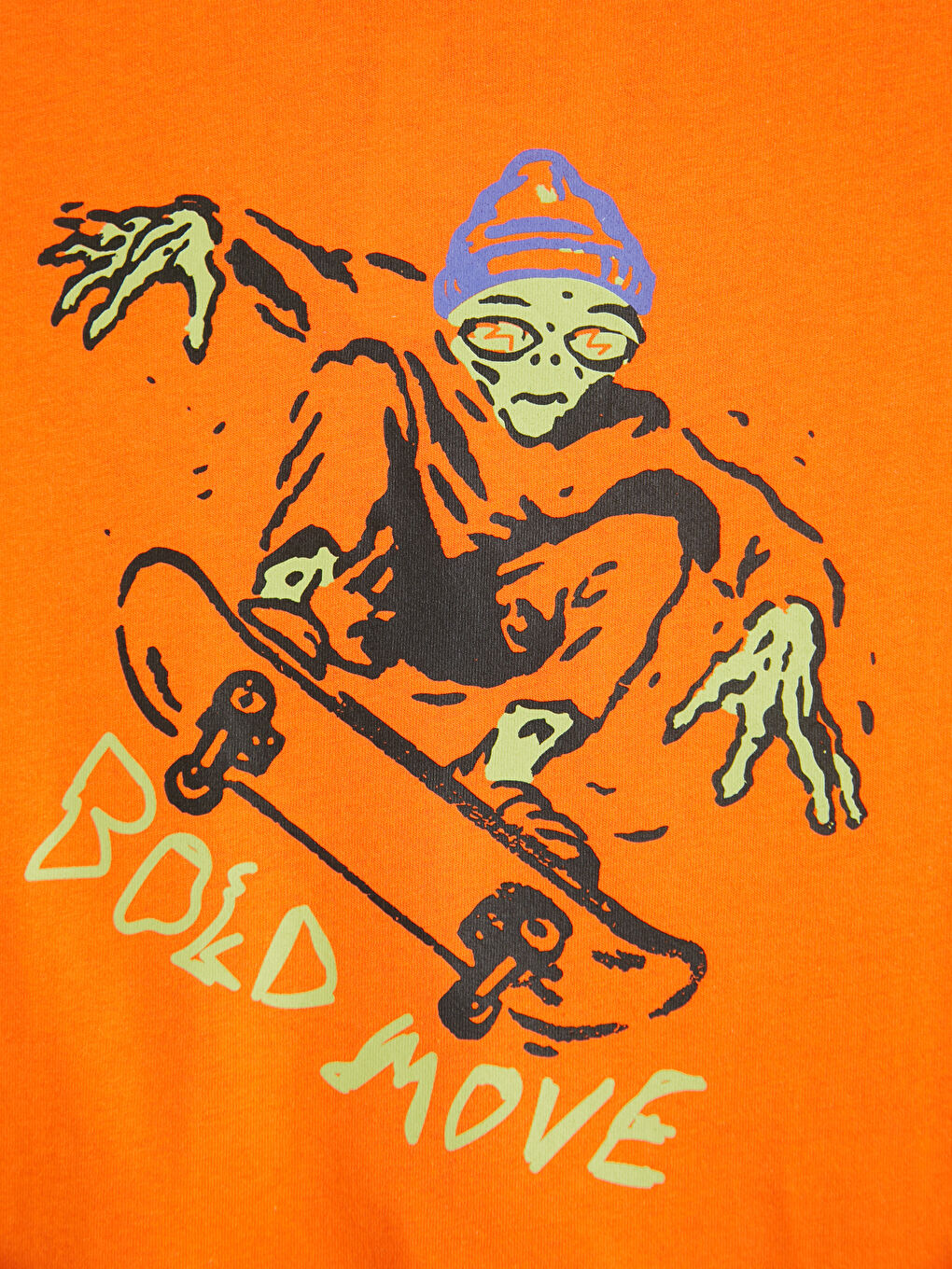 Turuncu Baskılı Erkek Çocuk Şortlu Pijama Takımı-3