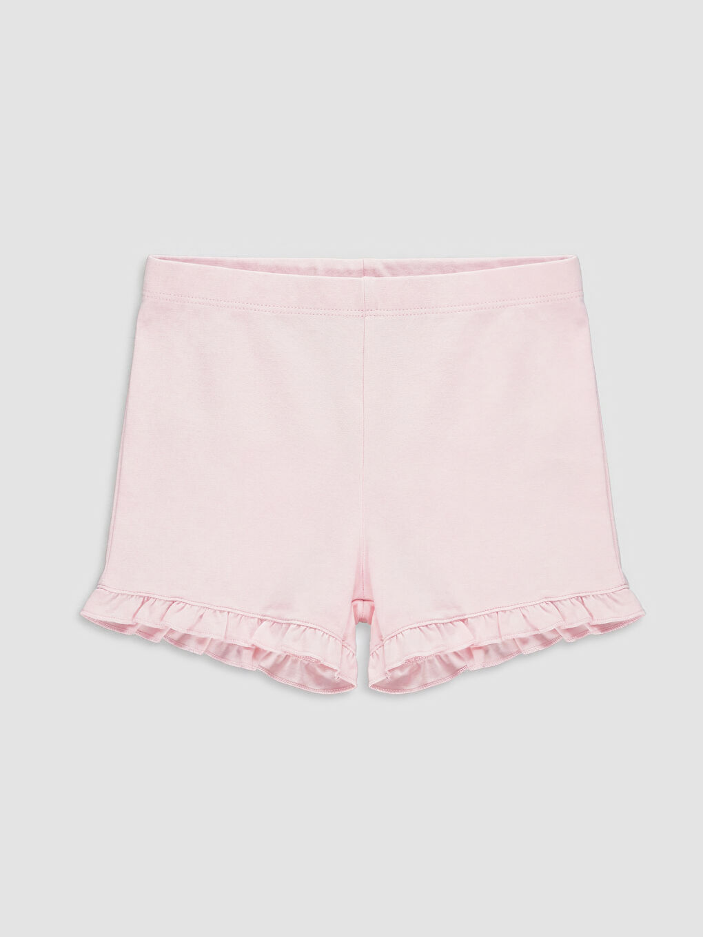 Pembe Beli Lastikli Fırfırlı Kız Çocuk Şort	