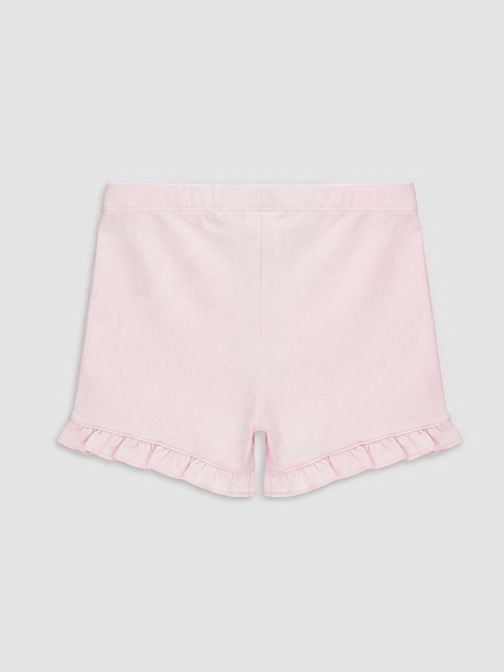 Pembe Beli Lastikli Fırfırlı Kız Çocuk Şort	-1
