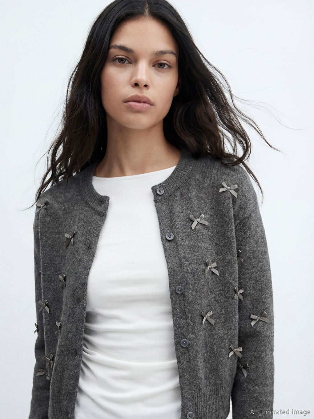 Γυναίκα ΑΝΘΡΑΚΙ Πλεκτή ζακέτα