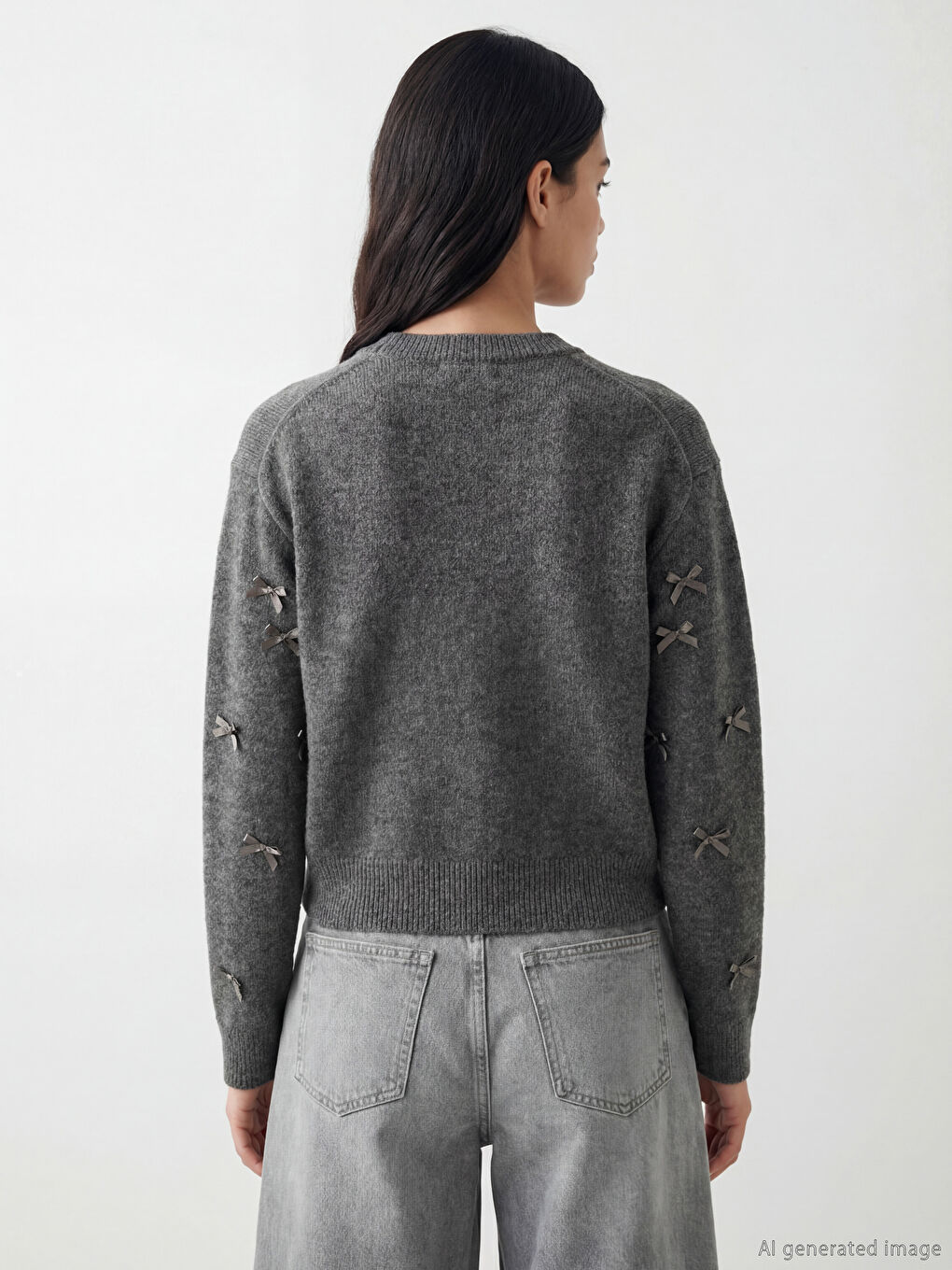 Γυναίκα ΑΝΘΡΑΚΙ Πλεκτή ζακέτα-3