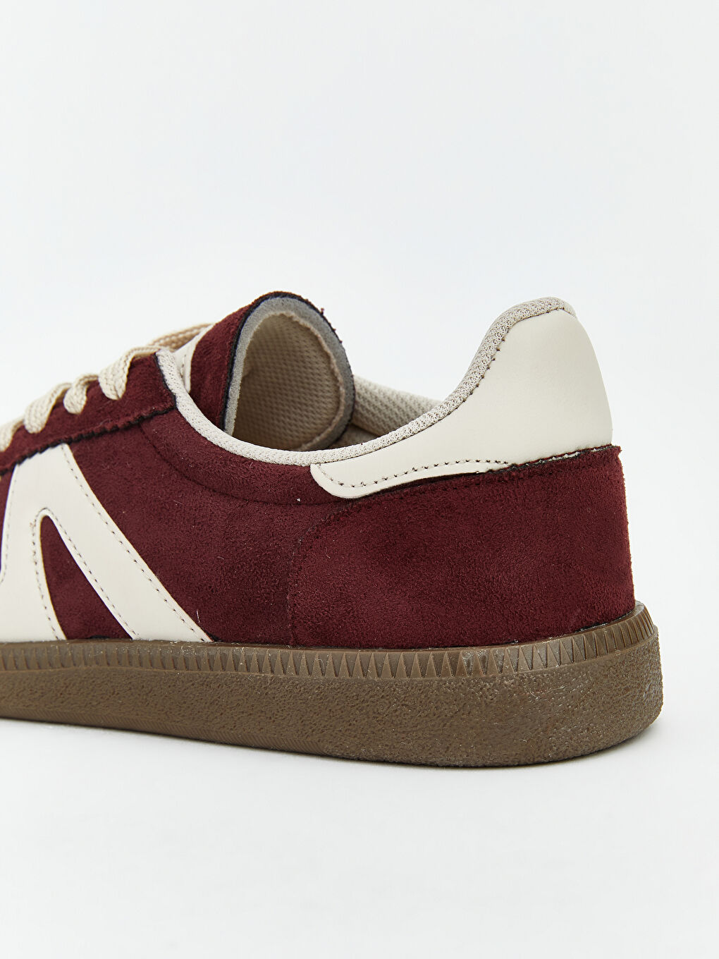 Bordo Süet Görünümlü Kadın Spor Ayakkabı-4