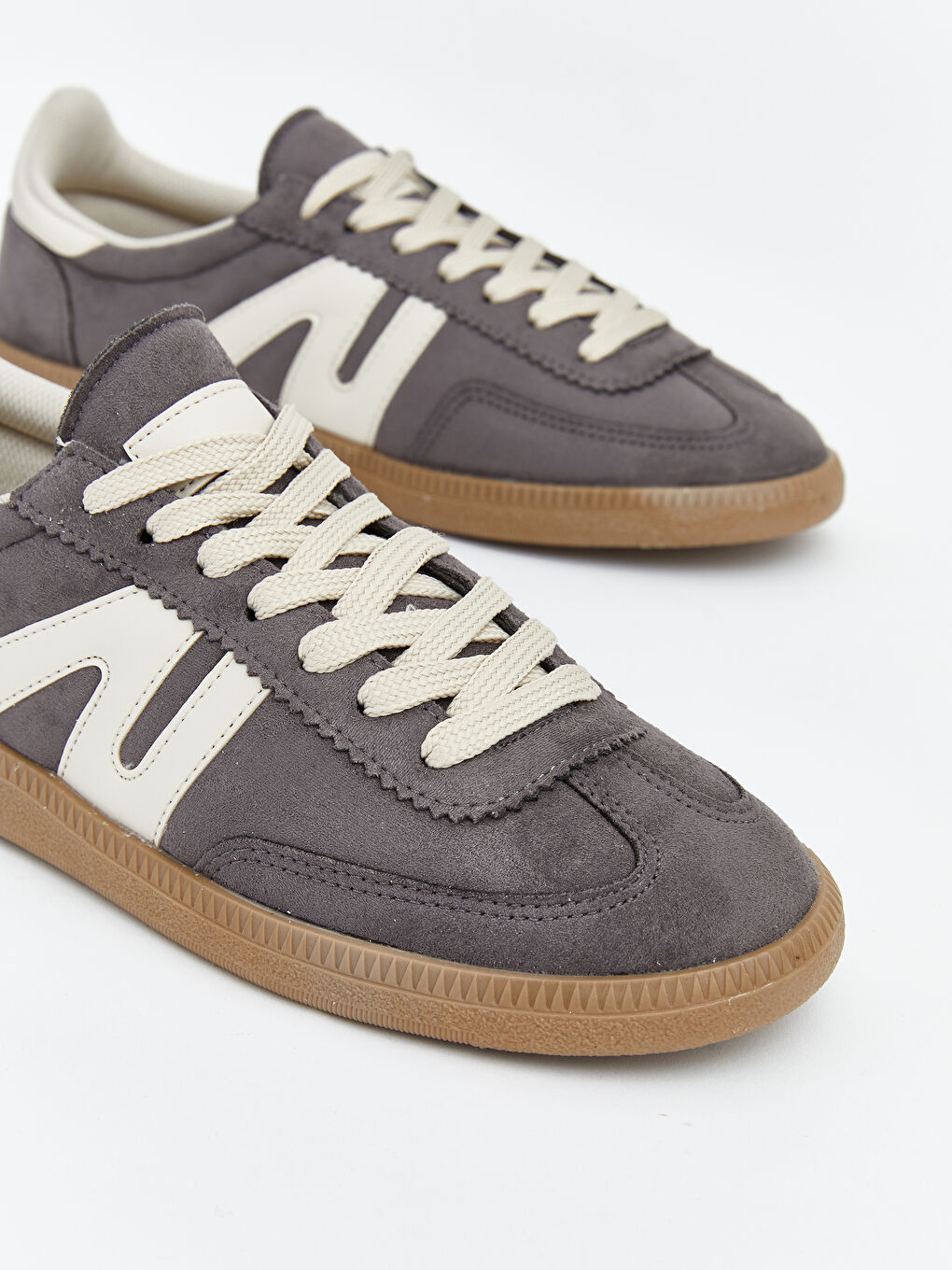 Antrasit Süet Görünümlü Kadın Spor Ayakkabı-2