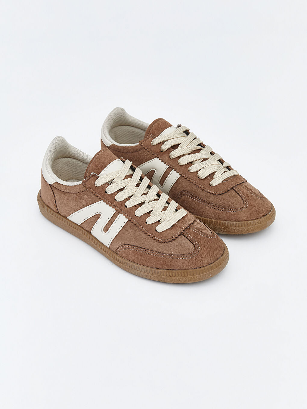 Kahverengi Süet Görünümlü Kadın Spor Ayakkabı