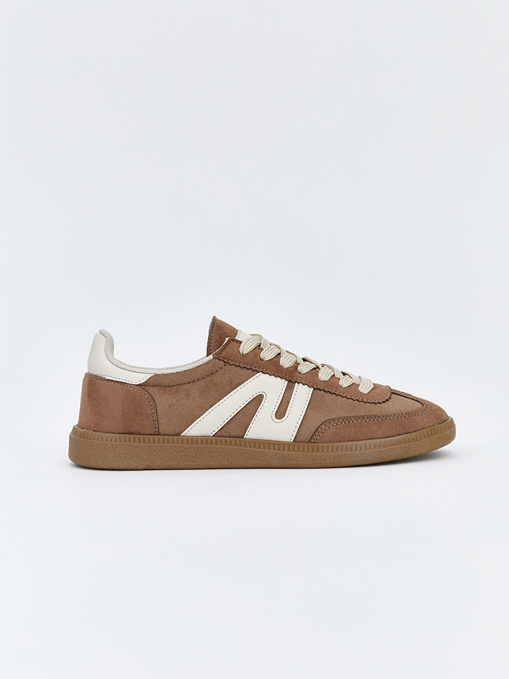 Kahverengi Süet Görünümlü Kadın Spor Ayakkabı-1