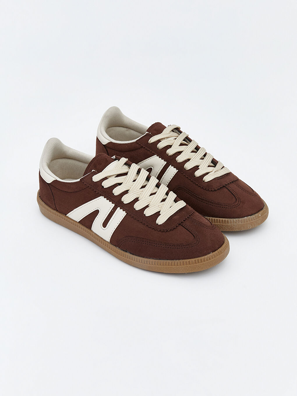 Kahverengi Süet Görünümlü Kadın Spor Ayakkabı