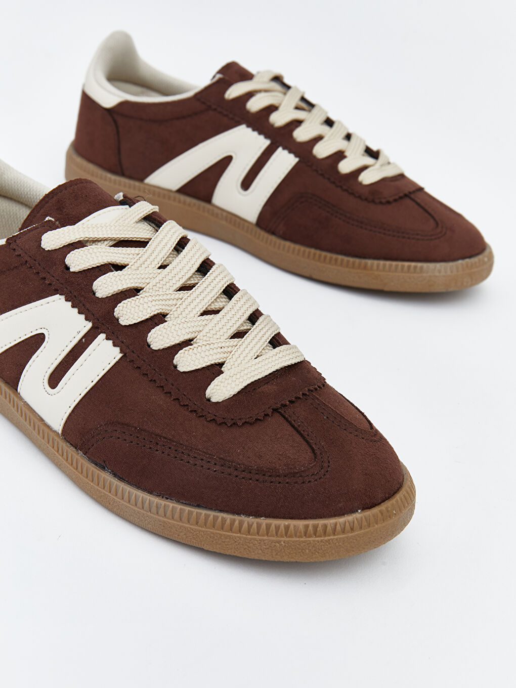 Kahverengi Süet Görünümlü Kadın Spor Ayakkabı-2