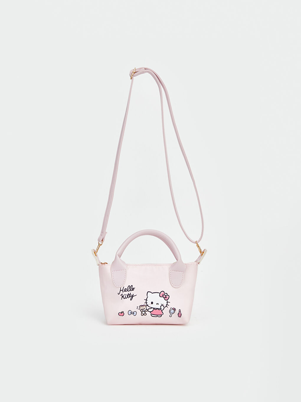 Pembe Hello Kitty Baskılı Kız Bebek Omuz Çantası