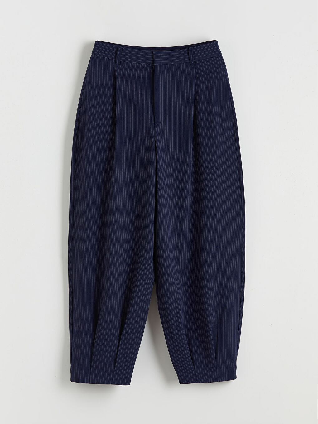 Loose Fit Striped Women's Pleated Trousers-4